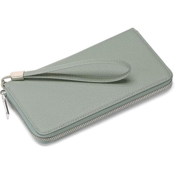 New Womens Wallet RFID Blocking Leather Zip Around Wallet Large Capacity - Picture 2 of 7